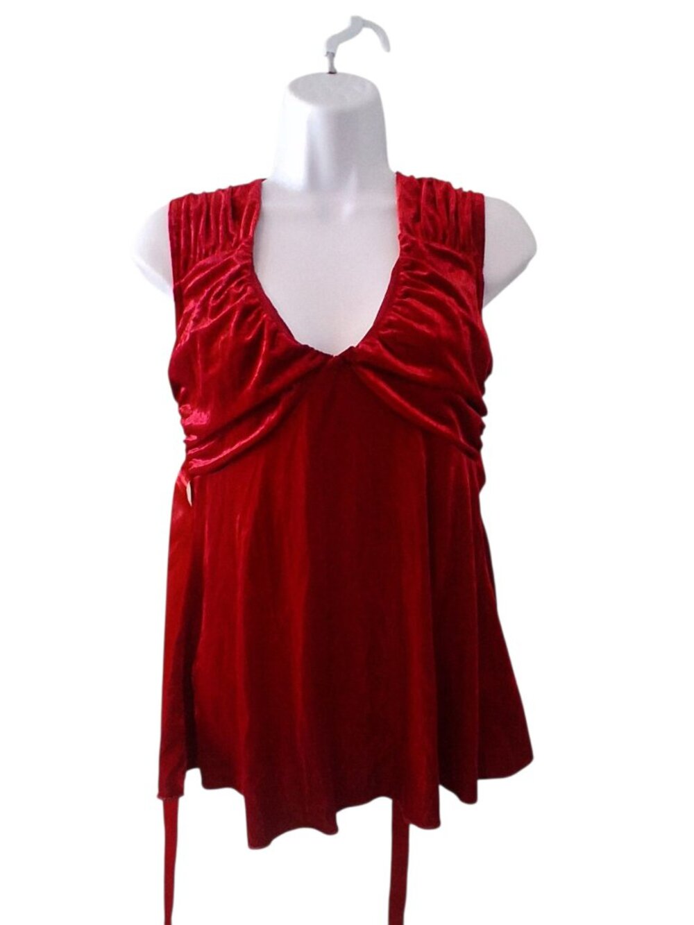 A Byer Y2K vintage top womens Medium USA red velvet babydoll Holiday